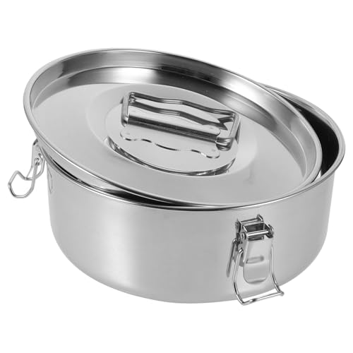 TOYANDONA Molde de Flan Redondo de Acero Inoxidable para Cocinar al Vapor Molde Repostería con Tapa Resistente y Rápido Calentamiento para Flanes Pudines y Quiches Cocina Doméstica