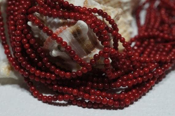 Perles de corail rouge 5.7mm fil gemmes naturelles matériel apprêts création bijoux