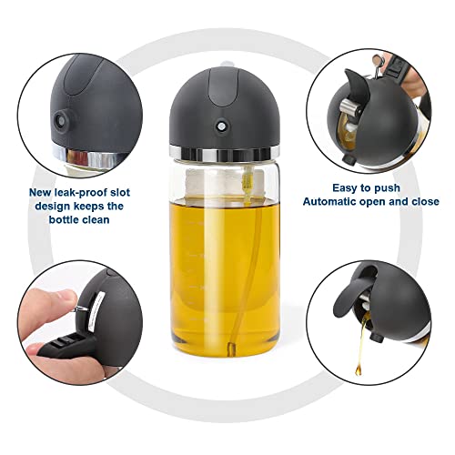 Leisureshare Oil Bottle Oil Sprayer For Cooking Olive Sprayer And Automatic Dispenser 2 In 1 500Ml Mister For Kitchen Bbq Air Fryer Salad Baking (Black Fine Packaging) #TOP2