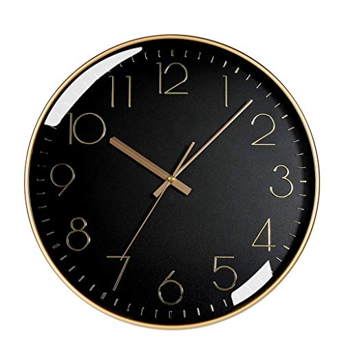 Horloge murale moderne minimaliste luxe salon cuisine chambre noir blanc or