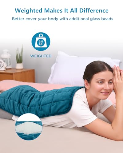 Image of Comfytemp Weighted Heating Pad for Back & Period, FSA Eligible Extra Large Electric Heat Pad, 3.5 lb HSA Approved Neck Shoulder Heated Pads, Fathers Day Dad Gifts for Husband Birthday, Auto-Off, 17x33