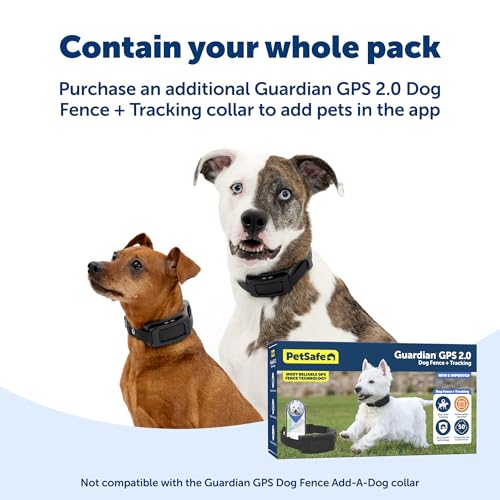 PetSafe Guardian GPS 2.0 Dog Fence + Tracking – Wireless Dog Fence with Reliable Dual Frequency GPS Tracking – Smaller Collar for All Breeds 10 lbs and Above – Subscription Required