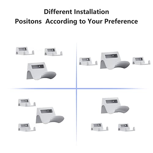 Hosanwell PS VR2 Wall Mount, PS VR2 Stand with 2 Way Magnetic Charging Cable, 2 Free-Positioning Con