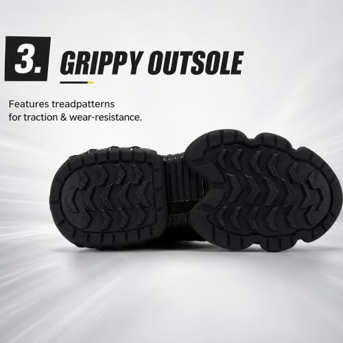 Image of Steel Toe Shoes for Men Women Wide Non Slip Work Shoes Steel Toe Sneakers | Non Slip Breathable Wide Toe Box Tennis Work Shoes Puncture Proof Air Cushioned All‑Day Wear Comfortable Safety Shoes