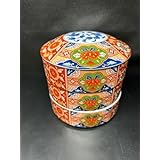 有田焼 龍峰窯 林斎 三段重 おせち器 お正月 蓋付き重ね鉢 古伊万里 色絵重箱