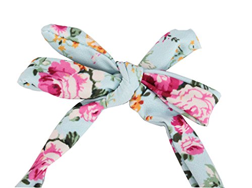 China Rose 50'S Floral Ruffles Rompers Backless Dress Bathing Suit Swimwear (0-12 Months, Light Blue) #TOP6