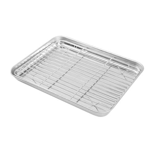 Plaque à biscuits en acier inoxydable avec grille de cuisson pour four - 2