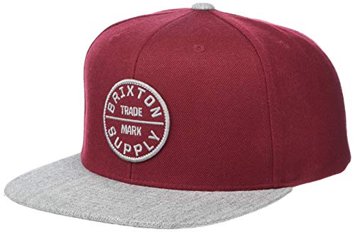 Brixton Men's Oath III Snapback, Dark Brick/Heather Grey, O/S