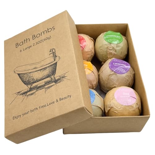 WYNK Bath Bombs Gift Set 6 Pack - Individually Wrapped Fizzy Bath Bombs with Floral Scent & Shea Butter for Soft Skin, Non-Staining Relaxing Aromatherapy Spa Bath