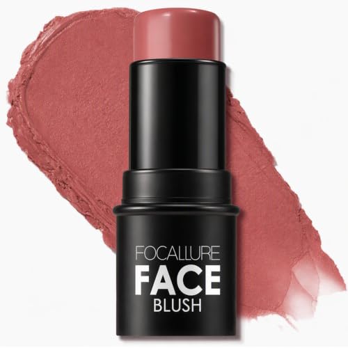 Image of FOCALLURE Cream Blush Makeup,Buildable Blush Stick for Cheeks,Matte and Dewy Finish,Long Wearing,Easy Application,Lightweight Multi Stick (PK01)