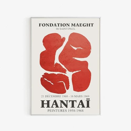 QSDTGHUIKP Póster de Simon Hantai Arte de pared rojo abstracto Simon Hantai Lienzos Impresiones Pintura minimalista Cuadro moderno para decoración de pared del hogar 50x70cm Sin marco