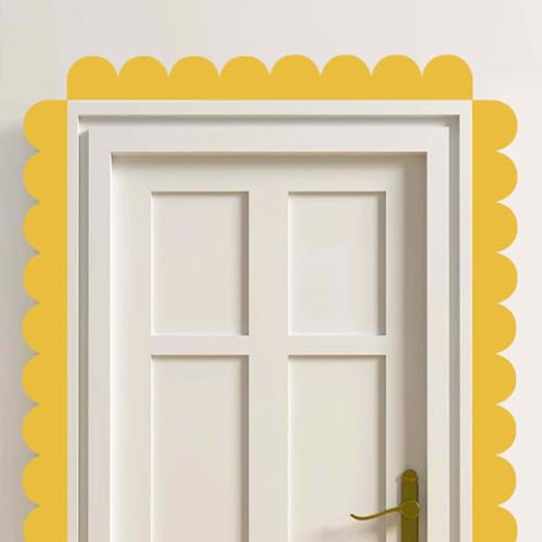 Vinilos decorativos borde ondulado amarillo 4 hojas miniatura 1