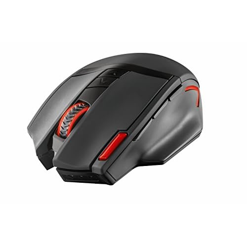Trust GXT 130 Wireless Gaming Maus (Funkmaus, 2400 dpi, 9 Tasten, LED-Beleuchtung) schwarz