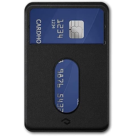 PITAKA MagSafe Card Holder for Credit Or Business Cards Compatible with iPhone 14/13/12 Series, MagSafe Card Wallet Holder for Men, [MagEZ Card Sleeve] Black Cover