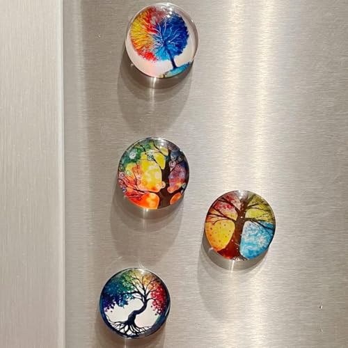 Image of Colorfull Fridge Magnets Marble Texture Crystal Refrigerator Glass Magnet Decorative Fridge Strong Small Cute Colorful Magnet for Kitchen Office Whiteboards Cabinets Photos Party (Design 2)