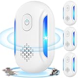 2025 Strongest Ultrasonic Pest Repeller, 4PCS Mouse Repeller for Indoor Use, Effective Plug in Pest Control for Mice, Rats, Spiders, Cockroaches - Radiation Free (Blue)