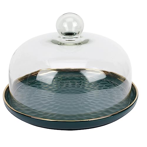 Operitacx 1 Set Vassoio Da Esposizione Per Torte Alzatina Rotonda In Con Vassoio In Ceramica E Coperchio Per Matrimoni E Da Forno Contenitore Da Esposizione Con Coperchio