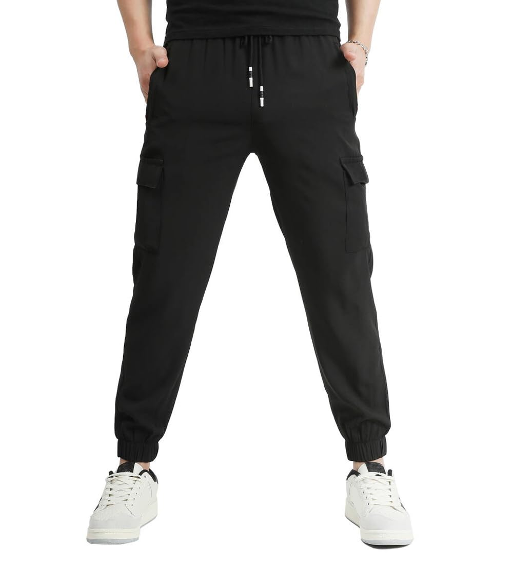 HONCAN Boys Cargo Joggers Pants Outdoor Youth Quick Dry Hiking Pants Lightweight Athletic Pants with Zipper Pockets