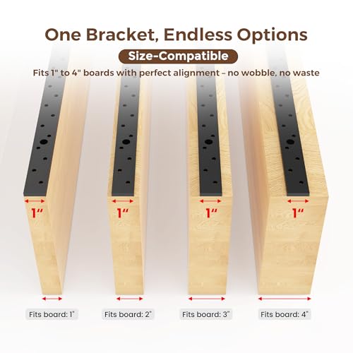 Floating Shelf Bracket Kit (No Router Needed) with Drill Guide Jig – Fits 1"–4" Thick Shelves – Heavy Duty 150lbs Capacity – Galvanized Steel with Countersunk Holes for Flush Mount(18″X6″X1″) - image 4