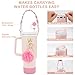 Stanley Cup Accessories Set Including Water Bottle Handle Strap, Siliocne Stanley Cup Boot, Siliocne Straw Cover, Stanley Charms for Stanley Cup 40oz & 30oz Tumbler (Pink)