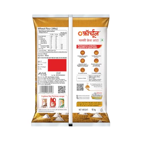 Image of Fortune Chakki Fresh Atta, 10 kg, 100% Atta 0% Maida