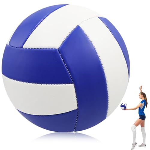 Voleibol suave, voleibol suave para juegos/entrenamiento de 8 pulgadas de voleibol PVC de tamaño 5 con fugas de goma fugas de voleibol azul y blanco para la escuela, la playa, el gimnasio, el volei