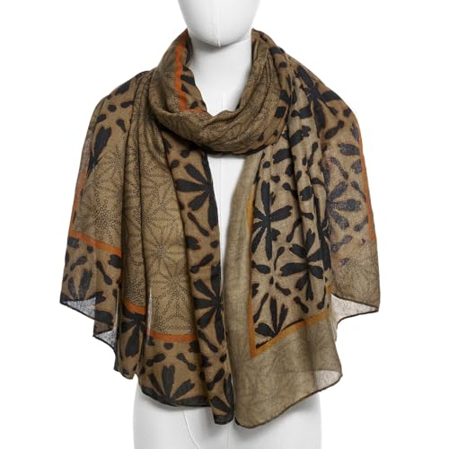 Lightweight Scarves Floral Cotton Scarf for Women Fashion Shawl Wraps Thin Fall Winter Neck Scarves2