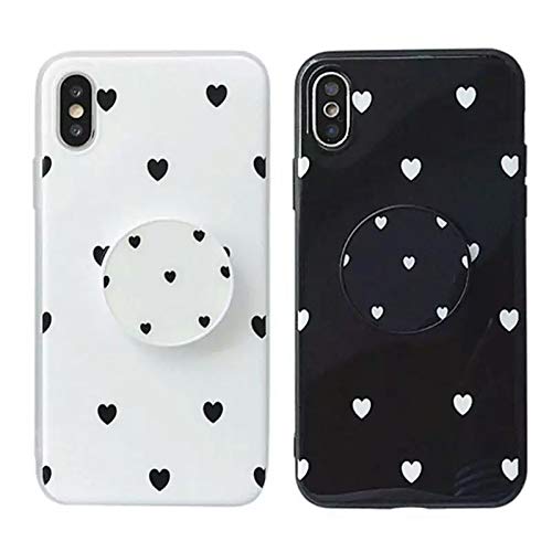 Sunny Fashion Small Heart Printed Design Soft Silicon Back case Cover for Samsung Galaxy M10 - Black
