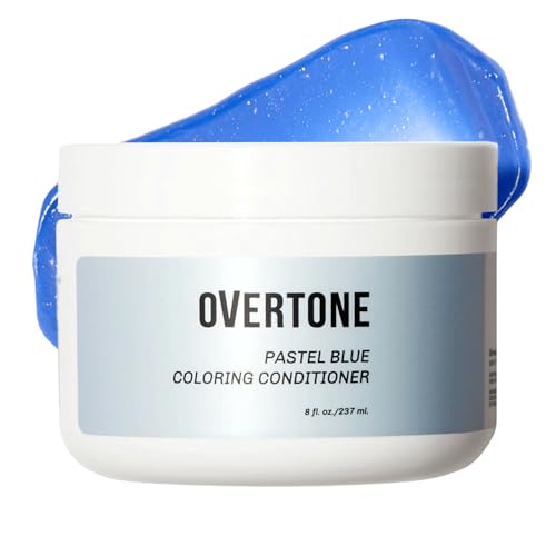 Image of Overtone Semi Permanent Hair Color Conditioner, Glacier Mist, 8 oz, Nourishing, Damage-Free, Color Depositing Mask for All Hair Types with Shea Butter & Coconut Oil, Vegan & Cruelty-Free