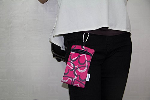 Image of Tainada 5.5 inch Shockproof Smartphone Neoprene Sleeve Carry Case Bag Pouch with Carabiner and Lanyard for iPhone 7 Plus, Samsung Galaxy S8, Note 5, LG G6 and More! (Deep Pink)