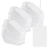 HONYUET Etiquetas blancas con cuerda, 500 piezas, 45 x 25 mm, etiquetas de precio para precios de ropa de productos