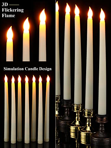 Image of Retisee 300 Pcs 11 Inch Flameless Taper Candles LED Candles Bulk Battery Operated Taper Candle Flickering LED Candlesticks for Valentines Birthday Wedding Party Decor (Classic Style,Ivory)
