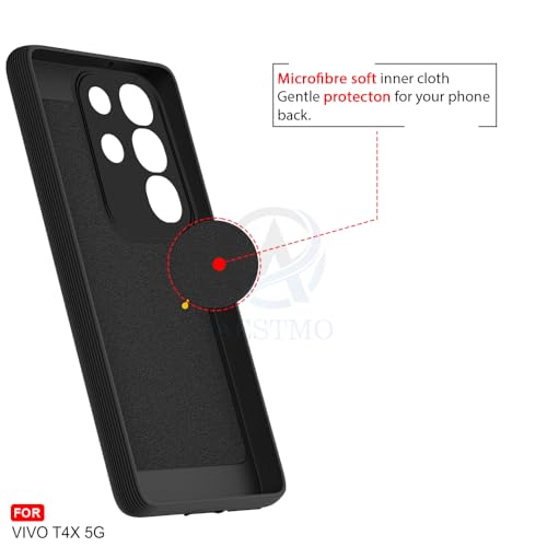 Image of AESTMO Back Cover for Vivo T4X 5G / Z10X 5G / Y31 Pro 5G | Stylish | Soft Silicone | Shockproof | Camera Lens Protection Back Cover for Vivo T4X 5G / Z10X 5G / Y31 Pro 5G (Black)