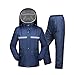 Produktbild Regenmantel, REGT Hose, im Freien Wasserdichten und regendichte Anzug, reflektierende Kleidung, Erwachsene Radfahren Raincoat mit Kapuze Arbeit Motorrad Fischen Wandern (Color : Navy, Size : L)