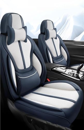 Ensembles de housses de siège en cuir PU bleu premium avec finitions soignées