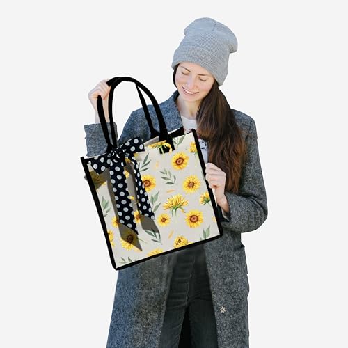 Bolso de lona con flores para playa y hombro miniatura 2