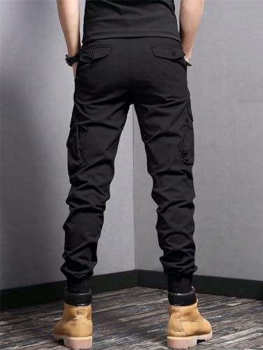 Generic Men's Spring Side Flap Pockets Workwear Pants Cargo Pants Outdoor Versatile Overalls4