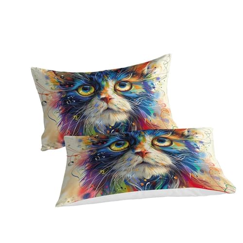 Housse de couette chat 3D microfibre de qualité supérieure parure de lit douce
