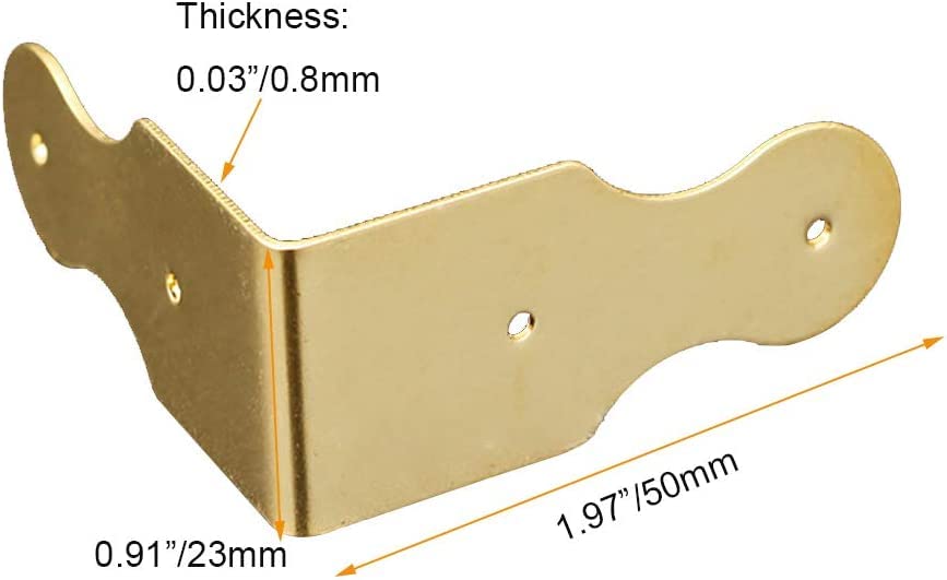 Protezioni Angolari In Ottone Anticato - 4 Pezzi Per Scatole Legno, Design Decorativo - Foto 8