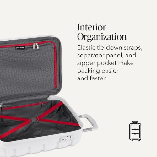 Image of SwissGear 7366 Signature Hardside Expandable Luggage with Spinner Wheels, TSA Lock, Cup-Holder, White, 2-Piece Set (19 /27)