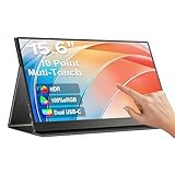 ANTUVI Tocável Portátil Monitor 15.6''+ Case, 1080P, MINI Segunda de Notebook Extensor De Tela, Ultra-Slim e Portátil, com Alto-falante de pé, Adequado para Viagens, Casa, Trabalho/Jogos
