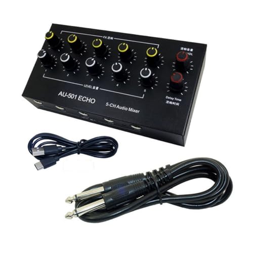 Mixeur audio 5 canaux portatif avec mini-console de mixage et réverbération pour micro Type-C