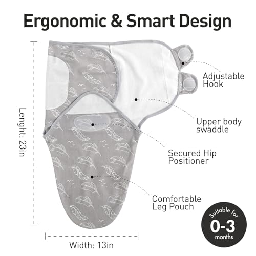 GLLQUEN BABY Swaddles Pucksack Baby 0-3 Monate,100% Bio-Baumwolle Baby Schlafsäcke für Neugeborene,Oeko-tex100 Schlafsack für Kleinkinder,Unisex 3er Pack Wickel