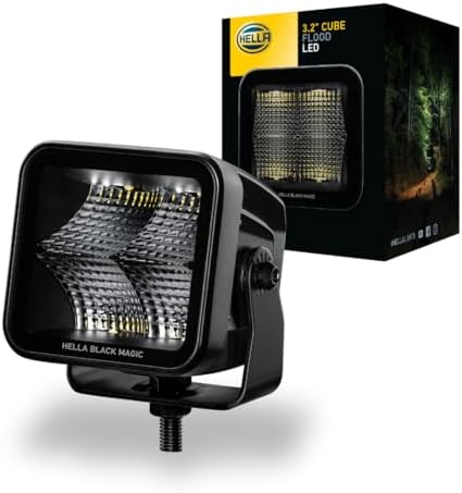 HELLA LED Zusatzscheinwerfer Black Magic Cube 3,2 Zoll Nahfeldausleuchtung | 3000 echte Lumen quadratisch Offroad LED Arbeitsscheinwerfer 12V - 24V für Auto Pickup SUV ATV Motorrad