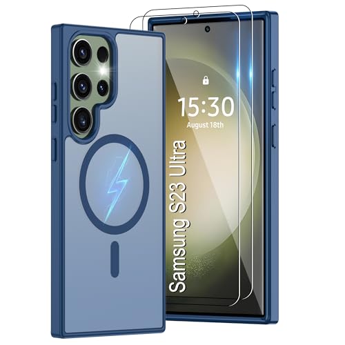Für Samsung Galaxy S23 Ultra Hülle : Kompatibel mit MagSafe [Super Magnetisch & Militärschutz ] Extrem Haltbarkeit Matt ...