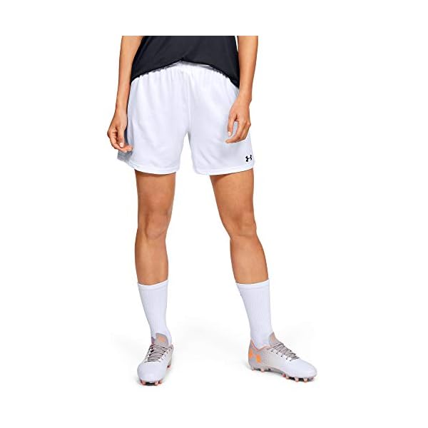 Under-Armour-Womens-Microthread-Match-Shorts Under Armour Women's Microthread Match Soccer Shorts , White (100)/Black , Medium
