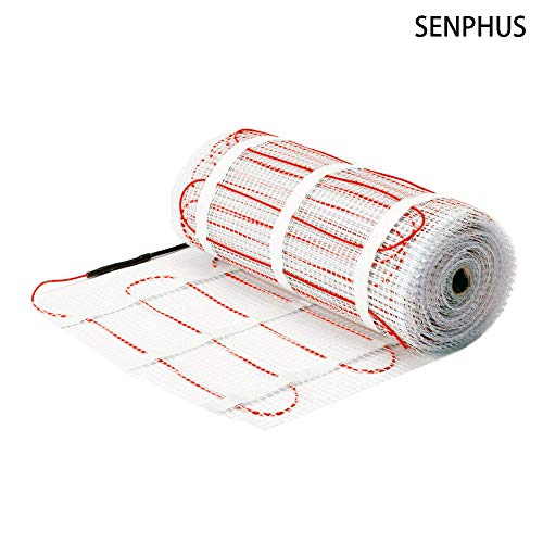 SENPHUS 120V Underfloor Radiant Heating Mat Dual Core Electric Cables System Warm In