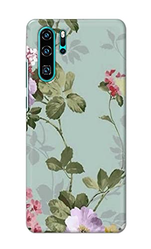 Image of Printed Hard Back Cover Case for Huawei P30 Pro Back Cover (Floral Painting) -203