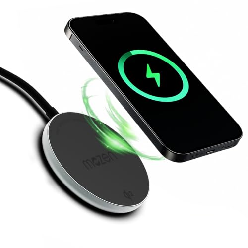 Image of MOZEN by Amkette Air 450 Qi2 Wireless Charger /Magsafe Charger | Qi2 Technology 15W Wireless Charging with MagSafe Compatibility| Includes Magnetic Ring for Non-MagSafe Phones