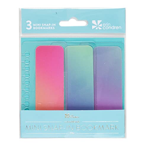 3-Pack of Designer Mini Snap-in Bookmarks - Colorblends - Mix and Match for Stylish Organization. Compatible with All Spiral Coiled Notebooks and Planners by Erin Condren.